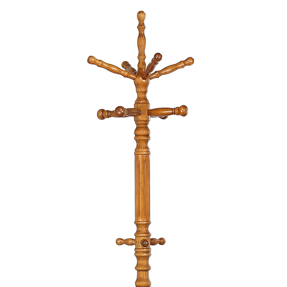 Cosman Golden Brown 11-Hook Freestanding Coat Rack with Hanger