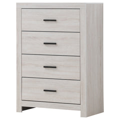 Geary Coastal White Rectangular 4-Drawer Chest