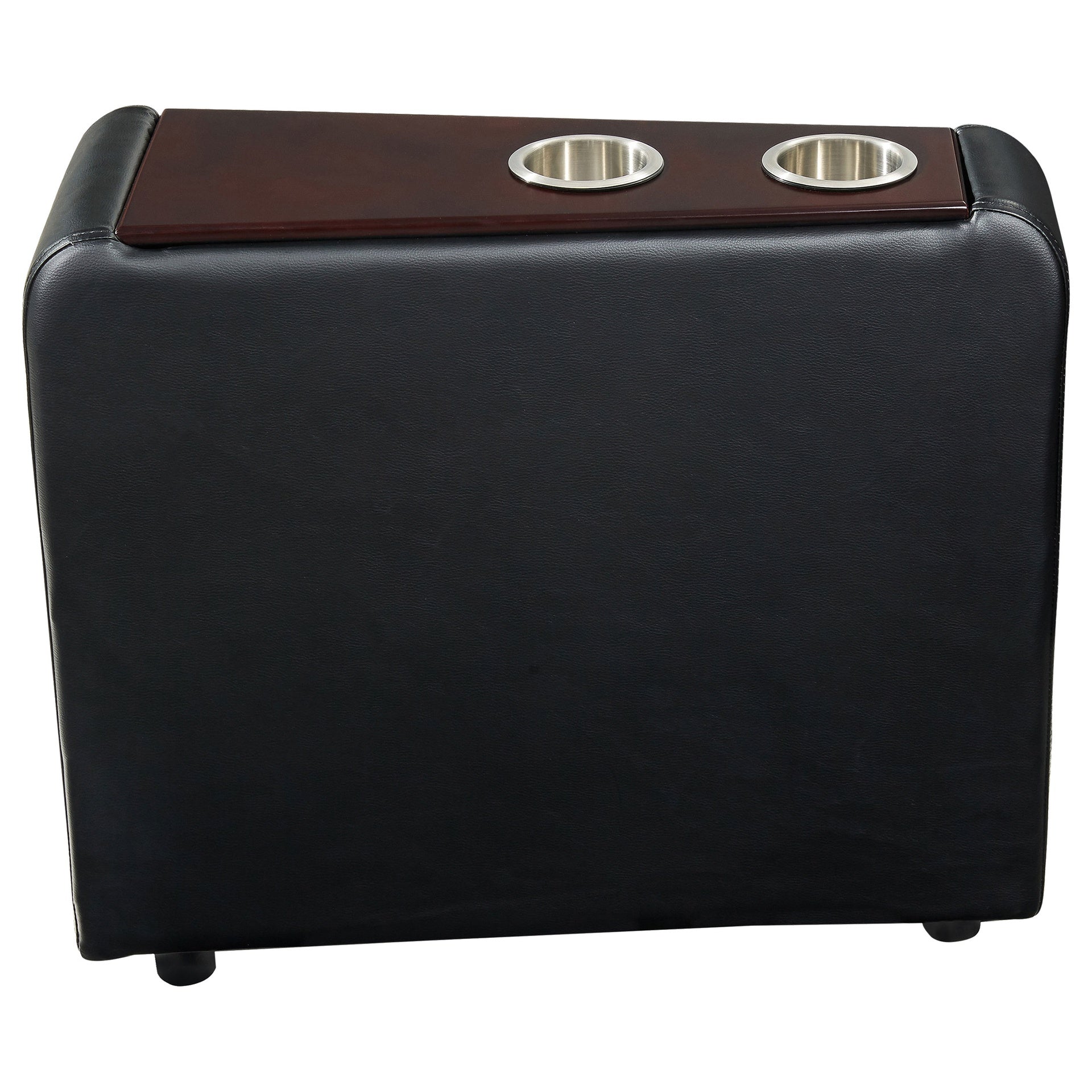 Nseluka Black Upholstered Home Theater Storage Wedge Console