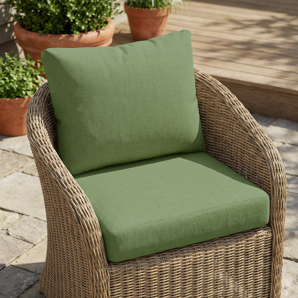 Noah Outdoor Club Chair Cushion Set, Seat Cushion and Back Cushion, Green