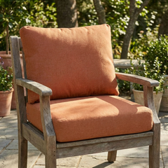 Noah Outdoor Club Chair Cushion Set, Seat Cushion and Back Cushion, Orange