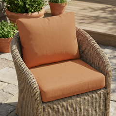 Noah Outdoor Club Chair Cushion Set, Seat Cushion and Back Cushion, Orange