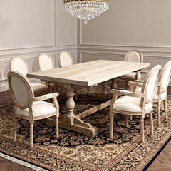 French Style Solid Wood Dining Chair,Set of 2,Cream