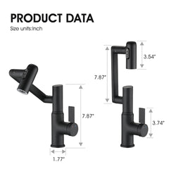 Bathroom Sink Faucet with Spray Function, Temperature Display, Anti-Slip Switch, Hot & Cold Controls, and 360° Swivel Spout