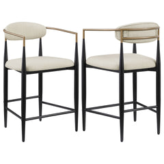 Kirkham Beige Fabric Upholstered Counter Chair  (2 of Set)