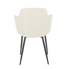 Boyne Industrial Chair in Black Metal and Cream Noise Fabric by LumiSource