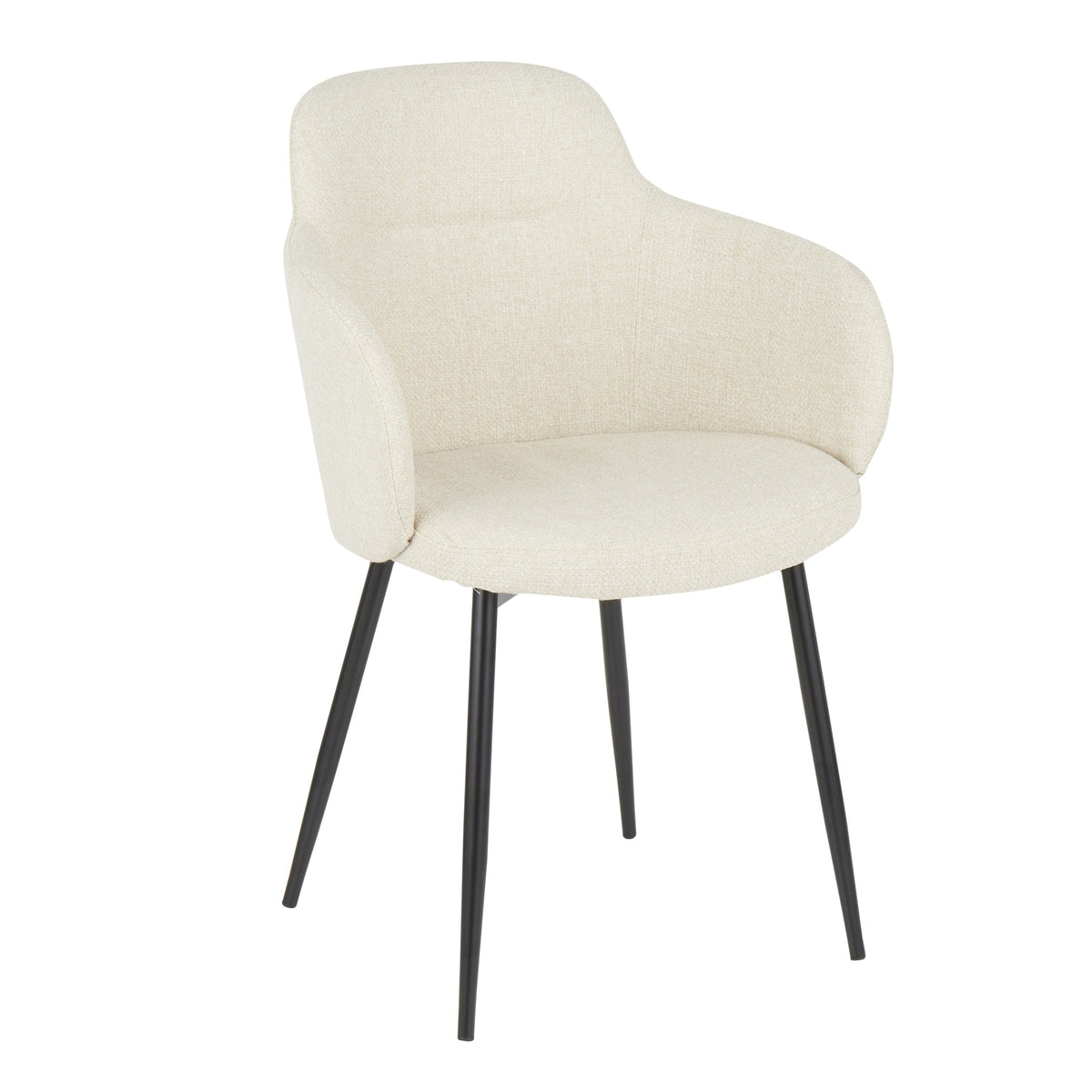 Boyne Industrial Chair in Black Metal and Cream Noise Fabric by LumiSource