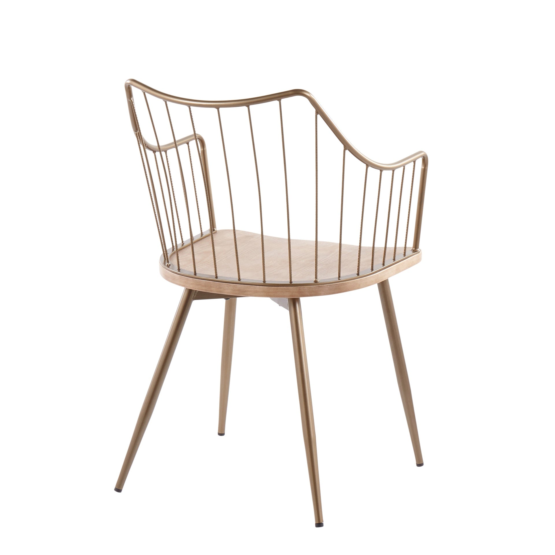 Winston Farmhouse Chair in Antique Copper Metal and White Washed Wood by LumiSource