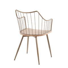 Winston Farmhouse Chair in Antique Copper Metal and White Washed Wood by LumiSource