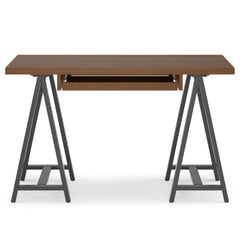 Sawhorse - Solid Walnut Veneer and Metal Small Desk - Walnut
