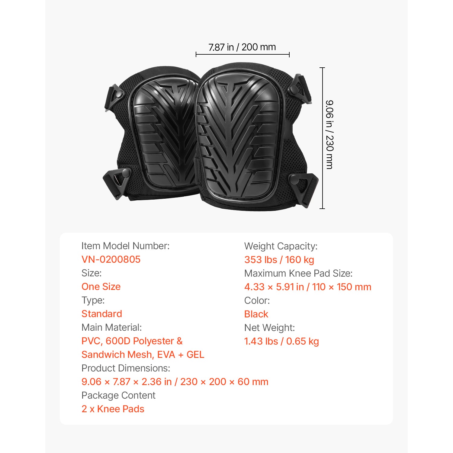 Knee Pads for Work, Heavy Duty Construction Knee Pads with Adjustable Straps & Rivets, Thick Gel Foam Cushion for All-Round Knee Protection, Fit Men & Women for Flooring Gardening