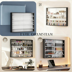 Black Wall-Mounted Display Case with Large Capacity,Clear Door for a Stunning Collectible Showcase