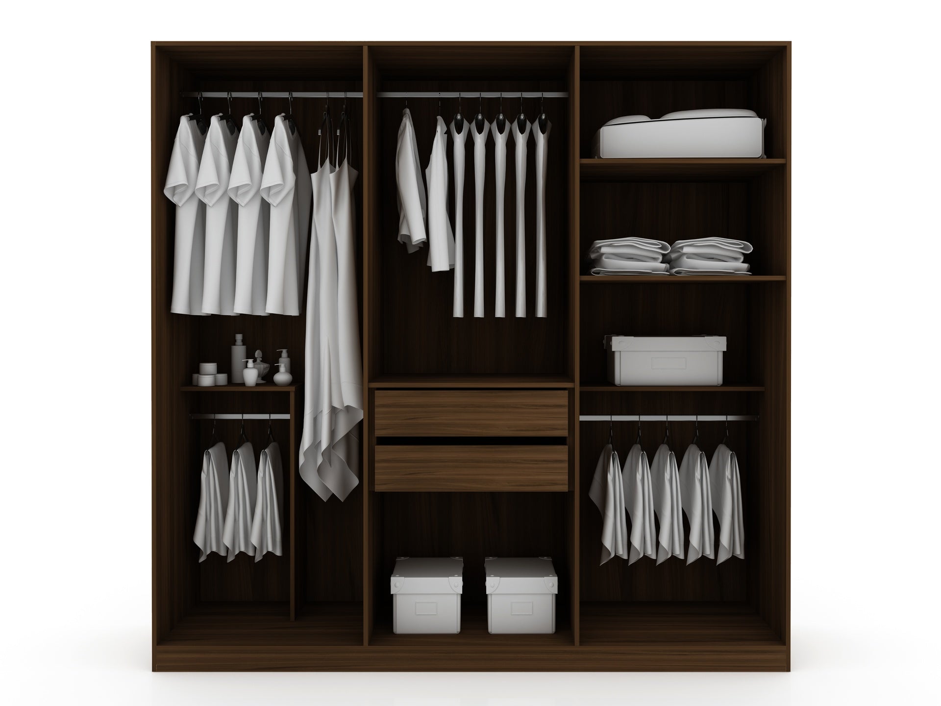 Wardrobe Closet in Chestnut Brown