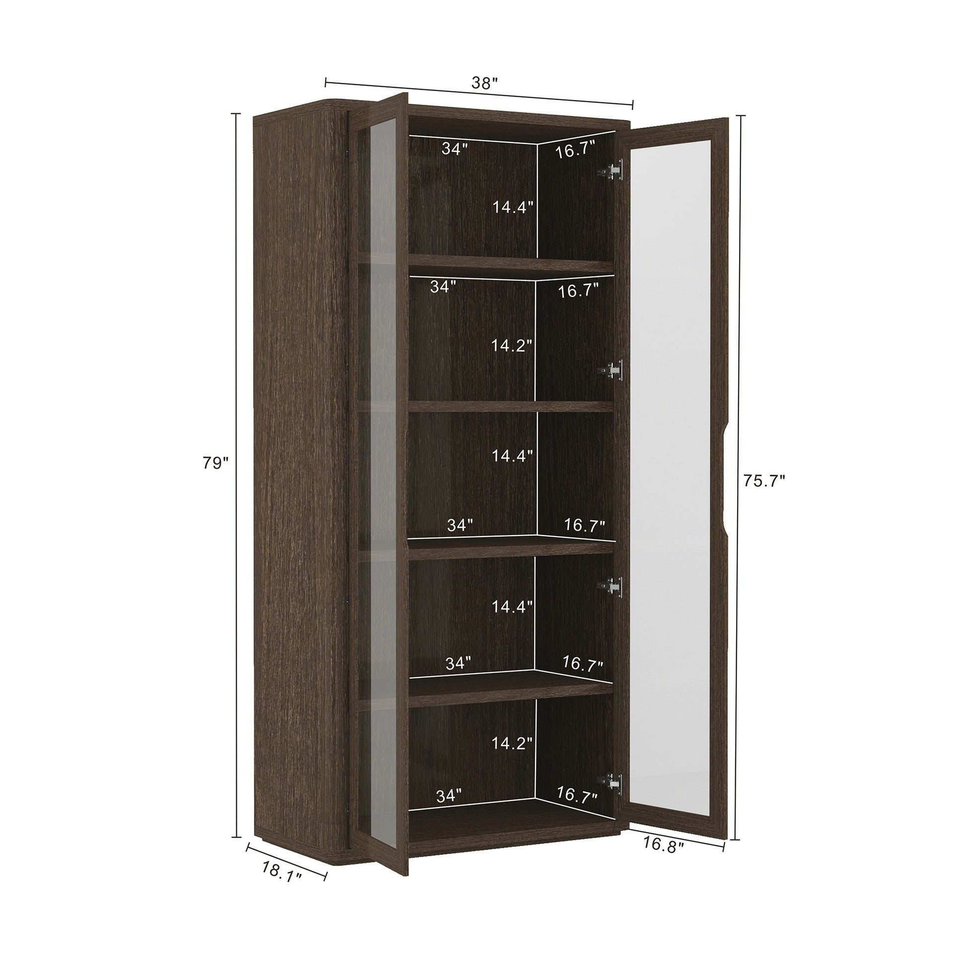 Bookcase Cabinet in Walnut