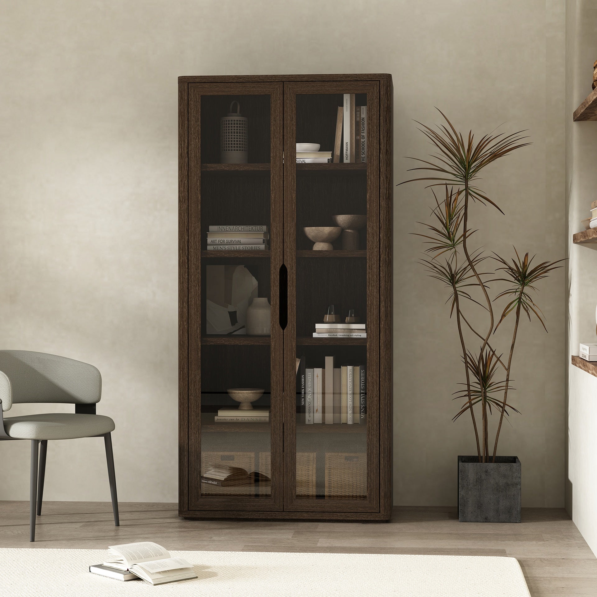 Bookcase Cabinet in Walnut