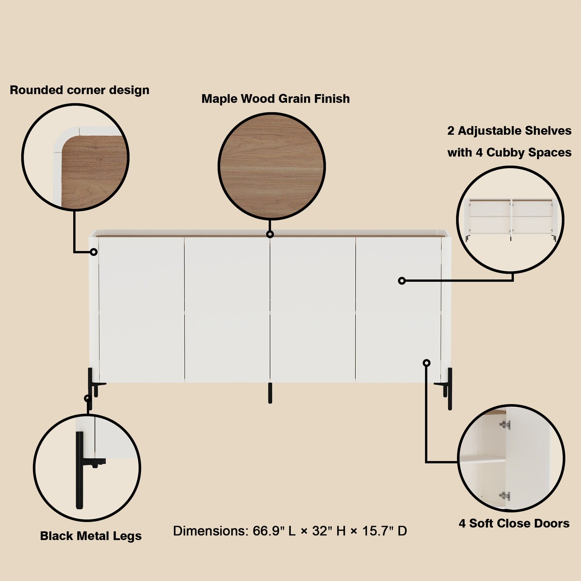 Sideboard in Maple and Off White