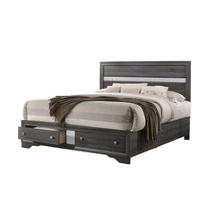 Traditional Style Full Size Storage Bed made with Wood in Gray