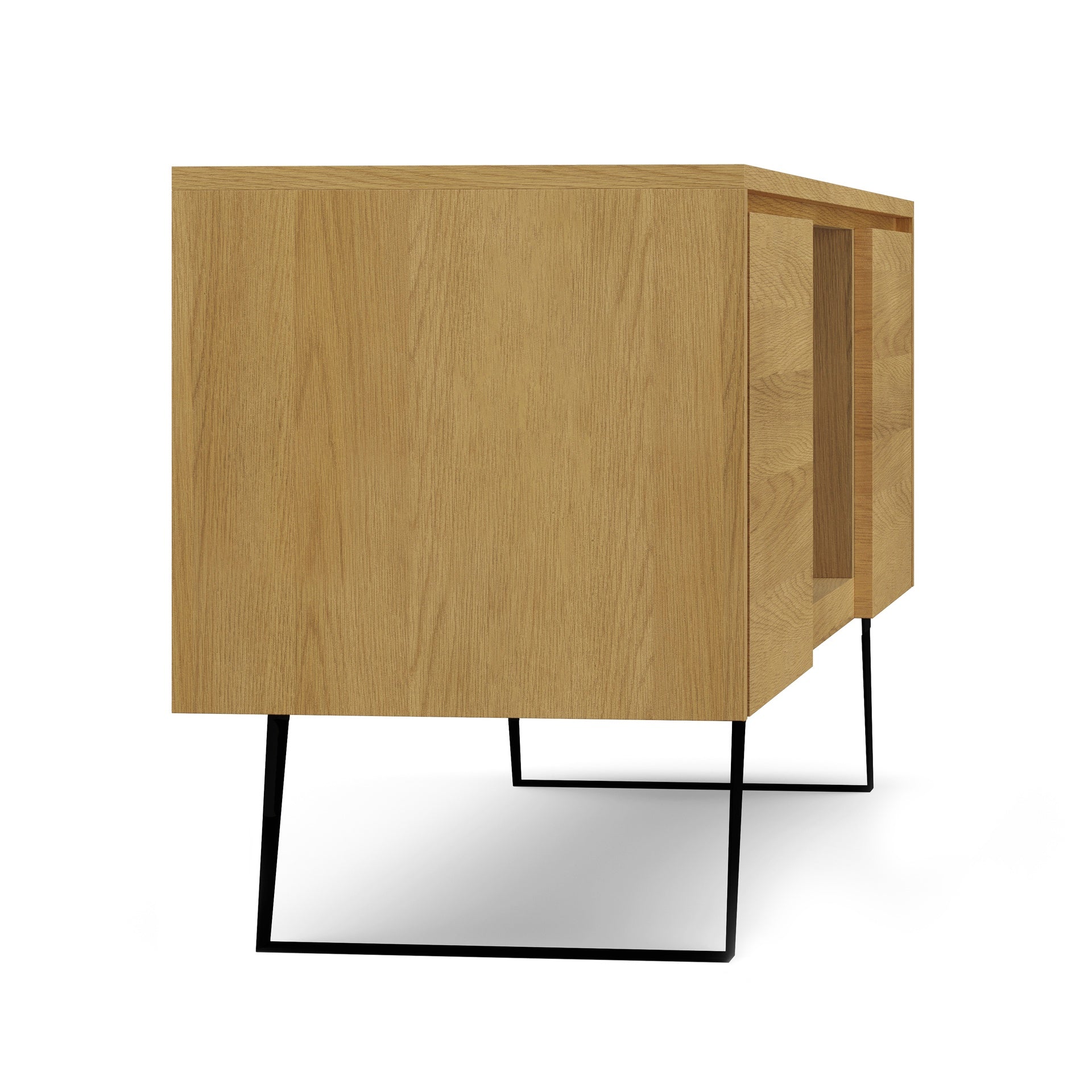 Lowry 63 inch Wide Solid Wood TV Stand in Oak For TVs up to 70 inches