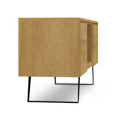 Lowry 63 inch Wide Solid Wood TV Stand in Oak For TVs up to 70 inches