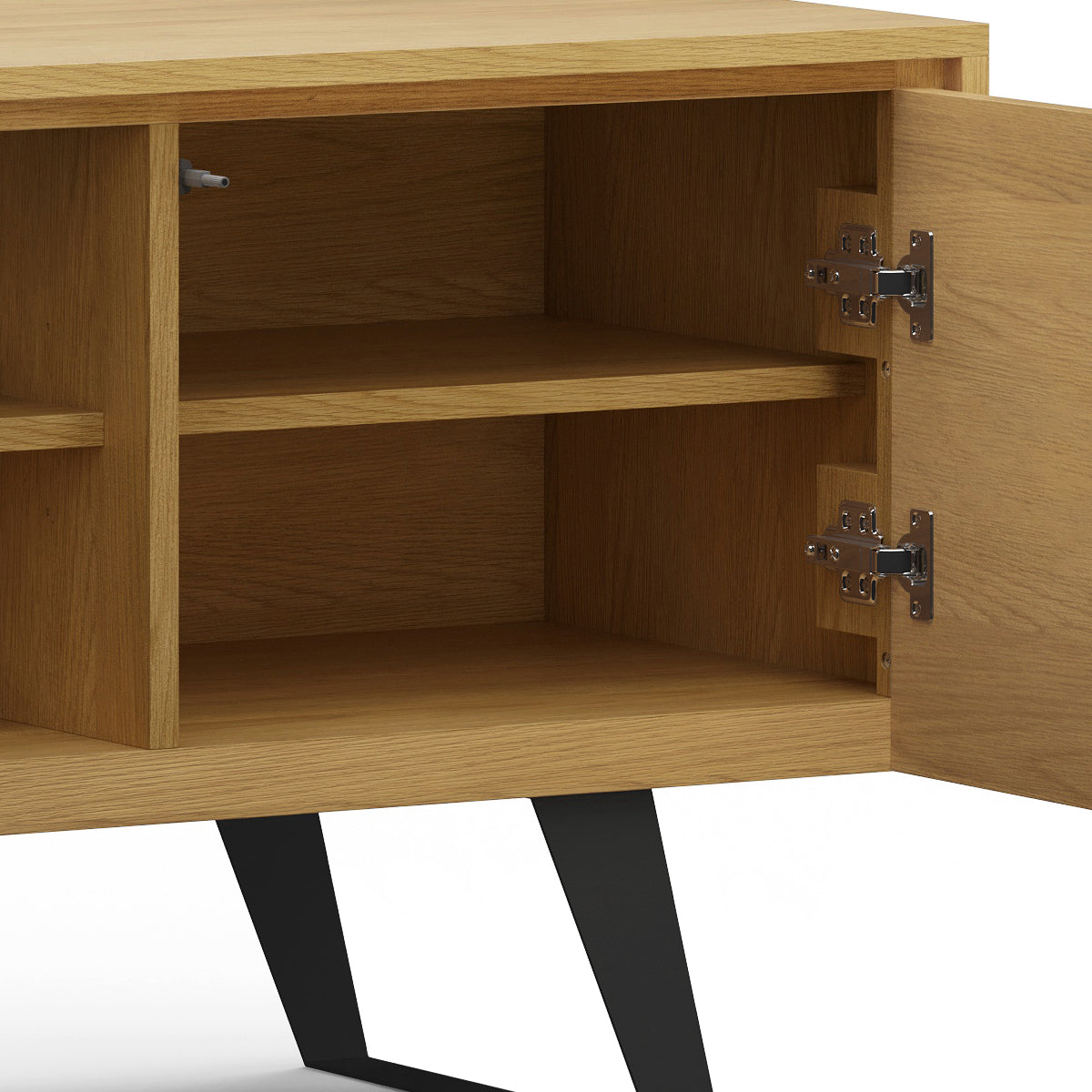 Lowry 63 inch Wide Solid Wood TV Stand in Oak For TVs up to 70 inches