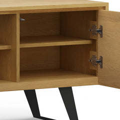 Lowry 63 inch Wide Solid Wood TV Stand in Oak For TVs up to 70 inches