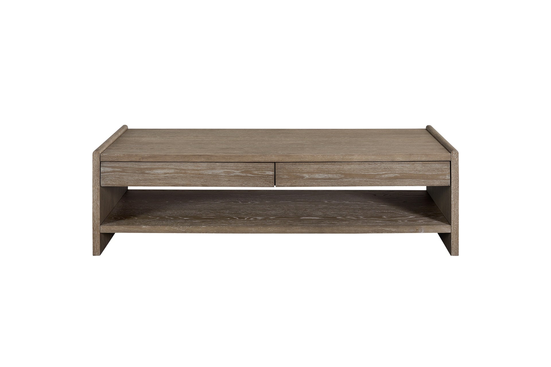 Wood Top 2 Drawer Cocktail Table - Cocoa