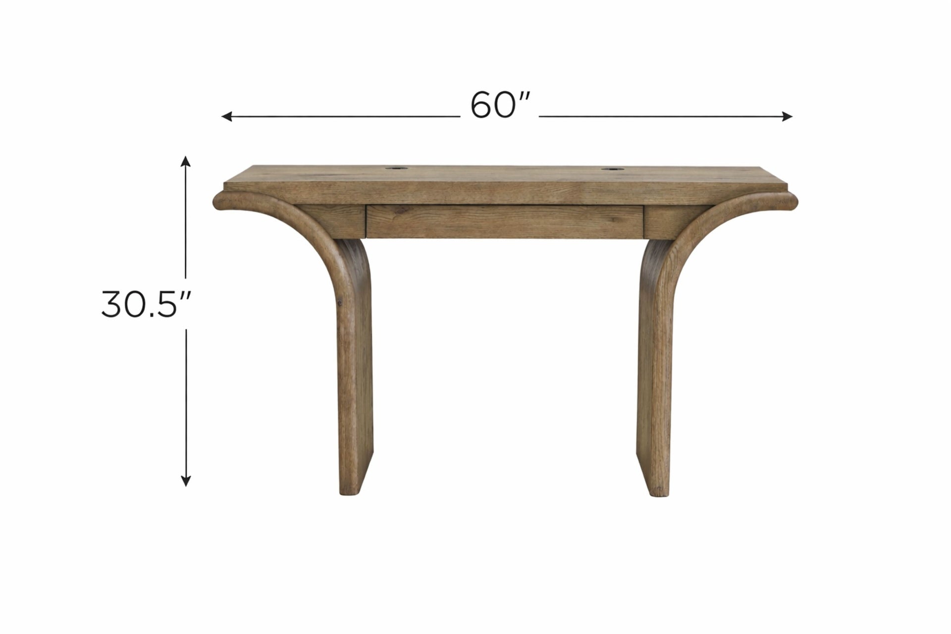 English Knotty Oak Waterfall Accent Desk