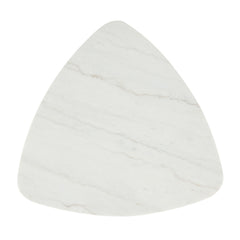 Contemporary Style Triangle Coffee Table Bottom Storage Space Marble Top White And Black Finish Primary Living Room