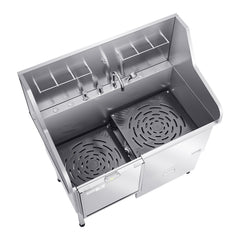 50 Inch Dog Grooming Bath Tub Stainless Steel w Ramp Faucet Left Door