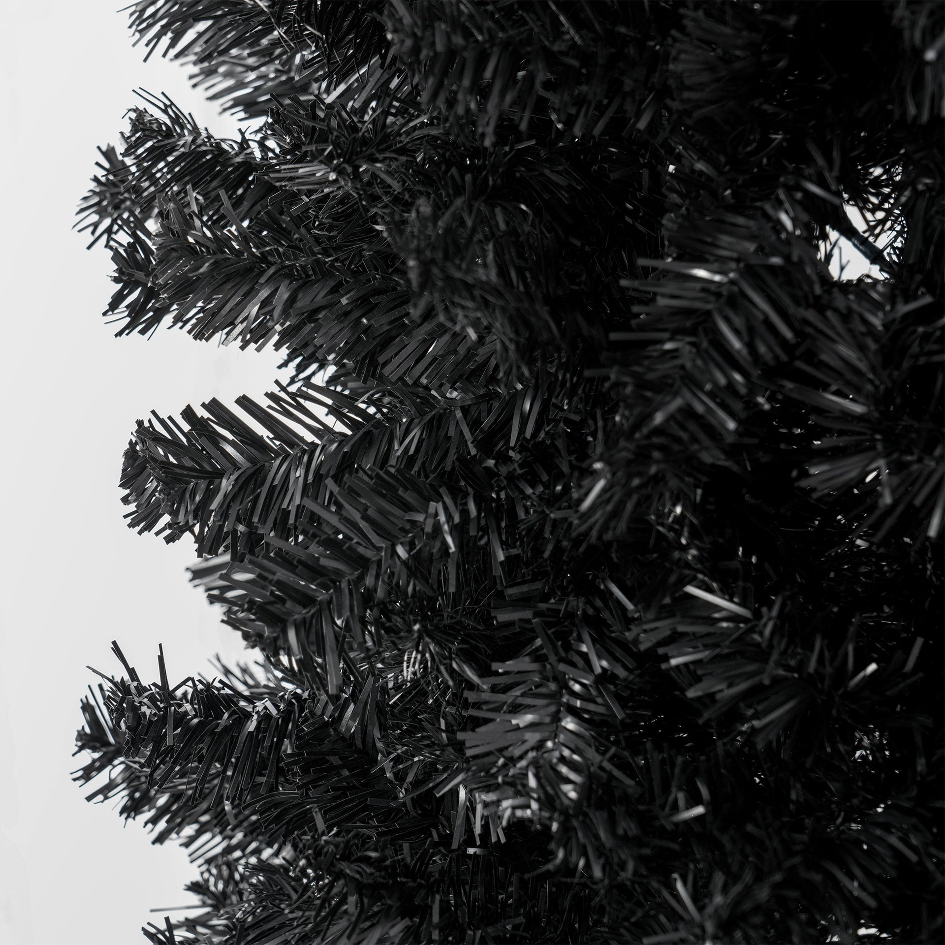 HOMCOM 8ft Pencil Christmas Tree, Unlit Artificial Christmas Tree Slim Douglas Fir Xmas Tree with Realistic Branches, Halloween Tree with 1168 Tips, Black