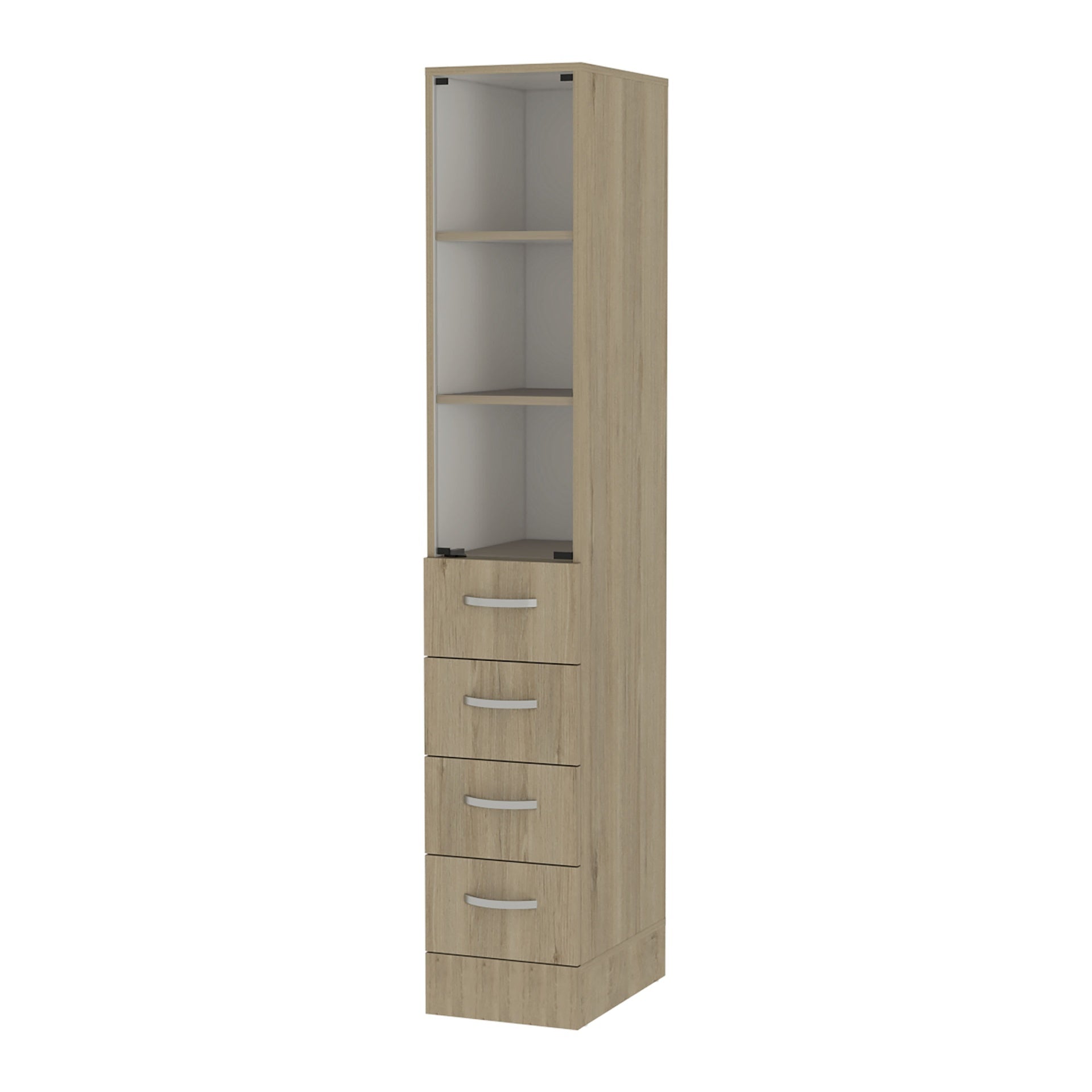 Althorn 4-Drawer 3-Shelf Linen Cabinet Light Pine
