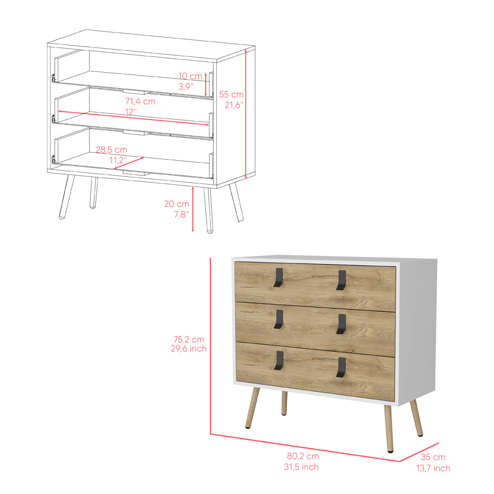 Dresser Magness, Bedroom, White / Macadamia