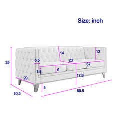 3-seater + 2-seater Combination sofa.BEIGE VELVET