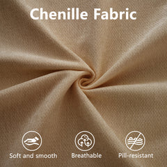 Elegant Camel Chenille  Sofa with Storage Seat and Ottoman, L-Shaped 3-Seater Cylindrical Backrest and Armrests, Contemporary 3-Seater Fabric Couch with Hidden Storage Compartment