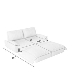 73.2" Queen Pull Out Sofa Bed,3-in-1 Convertible Sleeper Sofa,Multi-Functional Velvet Loveseat Bed,Grey(Old Sku:W1885S00051/W1885S00121/W1885S00229)