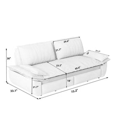 73.2" Queen Pull Out Sofa Bed,3-in-1 Convertible Sleeper Sofa,Multi-Functional Velvet Loveseat Bed,Grey(Old Sku:W1885S00051/W1885S00121/W1885S00229)