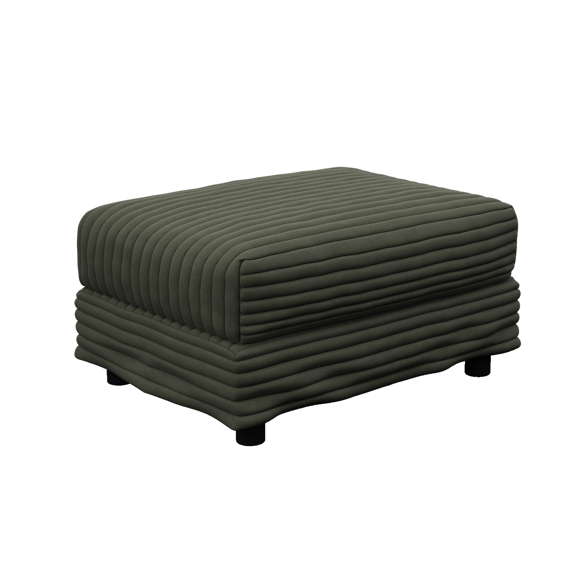 Plush Corduroy Ottoman to Combine with 2 Seater Sofa, 3 Seater Sofa and 4 Seater Sofa, Suitable for Living Rooms, Apartments, Offices, Green(Old SKU:W1885P346914)