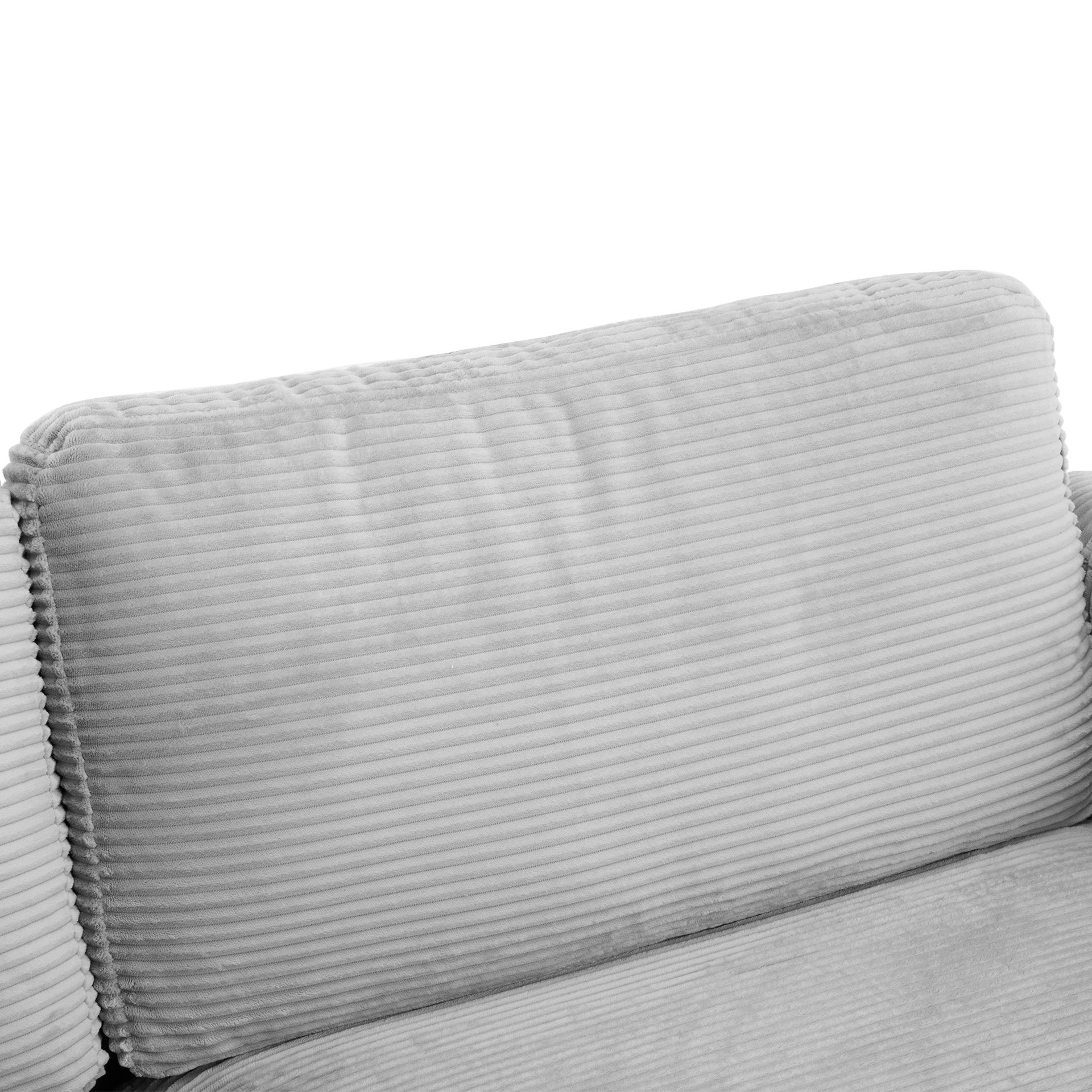 72.8" Corduroy Sleeper Sofa Loveseat Sofa with Full Size Mattress, Two USB Ports, Two Cup Holders, Two Side Pockets and a Phone Holder for Living Room, Grey