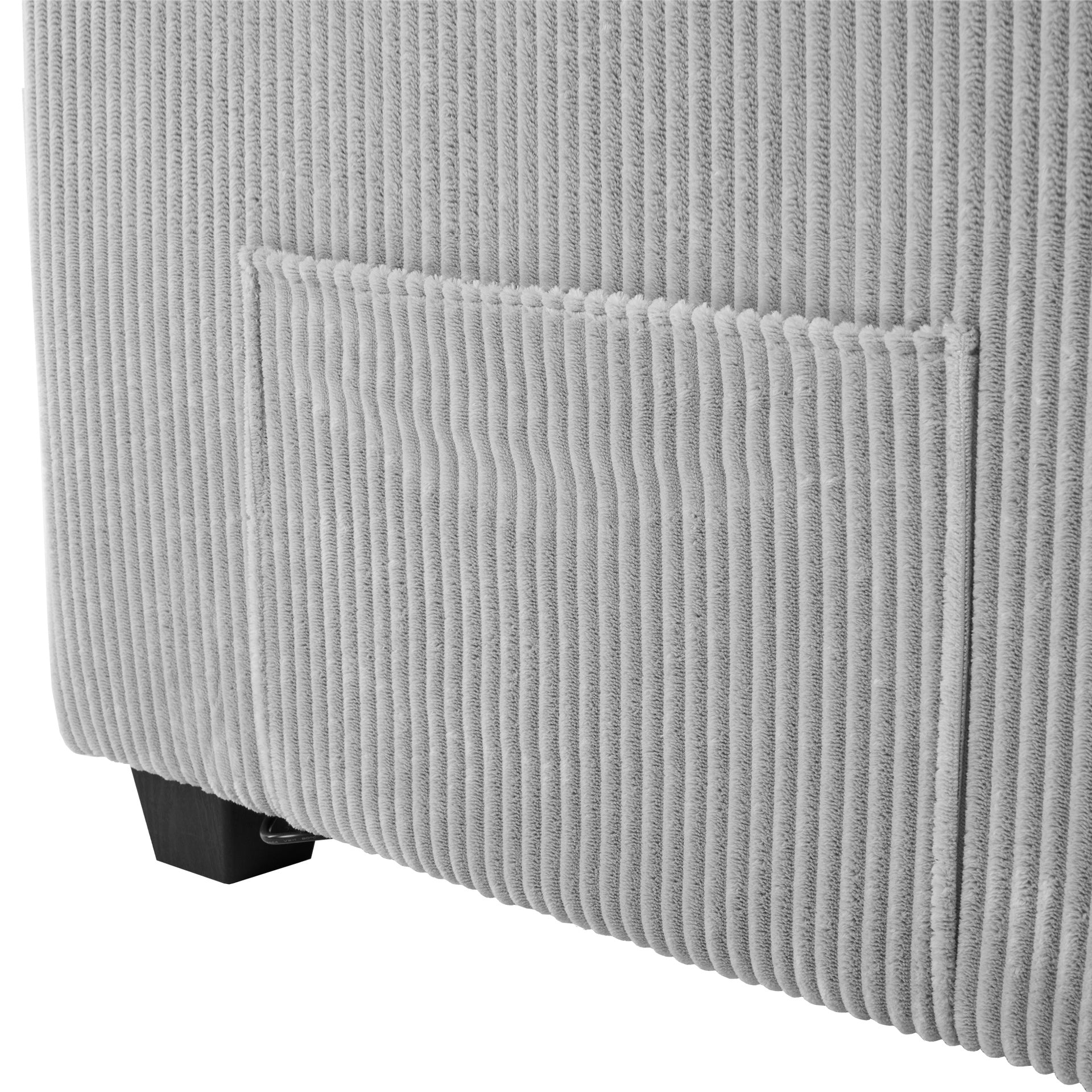 72.8" Corduroy Sleeper Sofa Loveseat Sofa with Full Size Mattress, Two USB Ports, Two Cup Holders, Two Side Pockets and a Phone Holder for Living Room, Grey