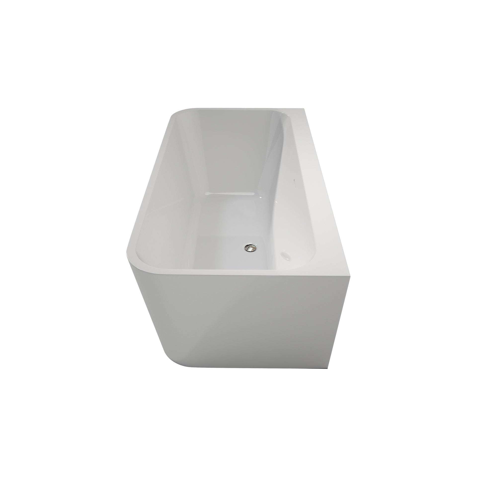 59" Stand Alone Tub Acrylic Rectangular Free Standing Soaking Bath tub (White)