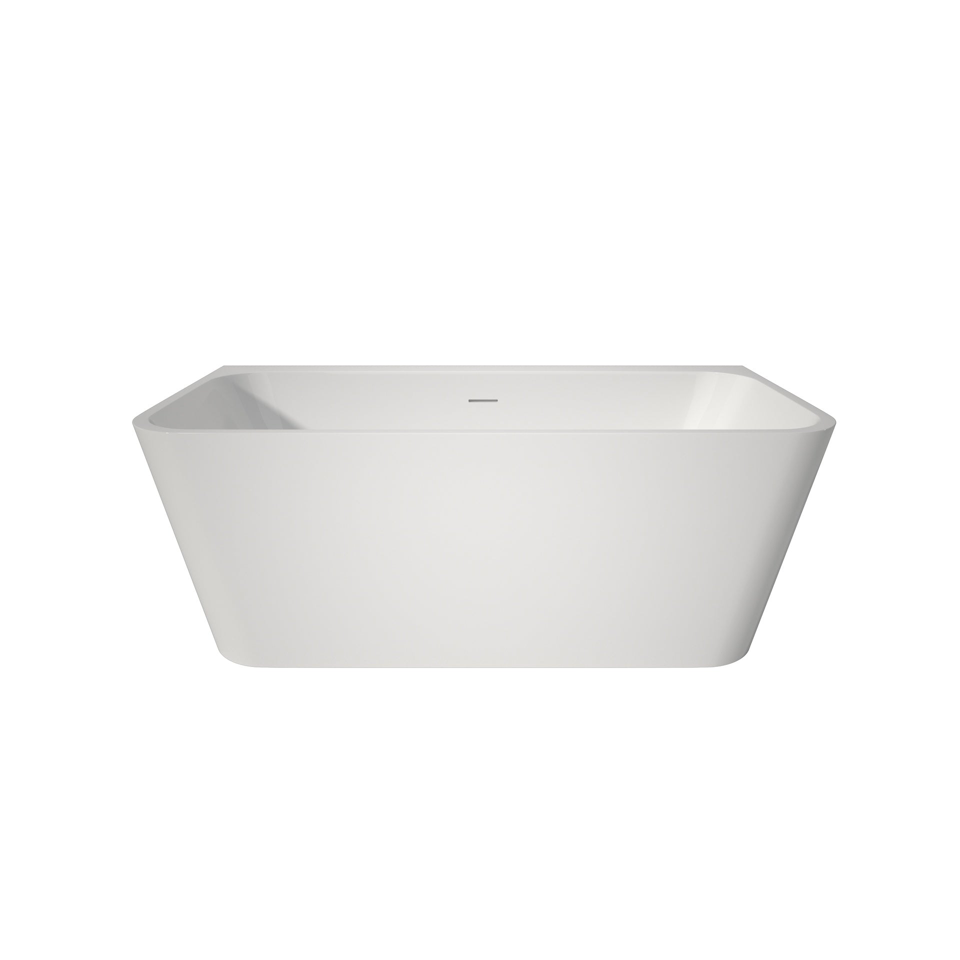 59" Stand Alone Tub Acrylic Rectangular Free Standing Soaking Bath tub (White)
