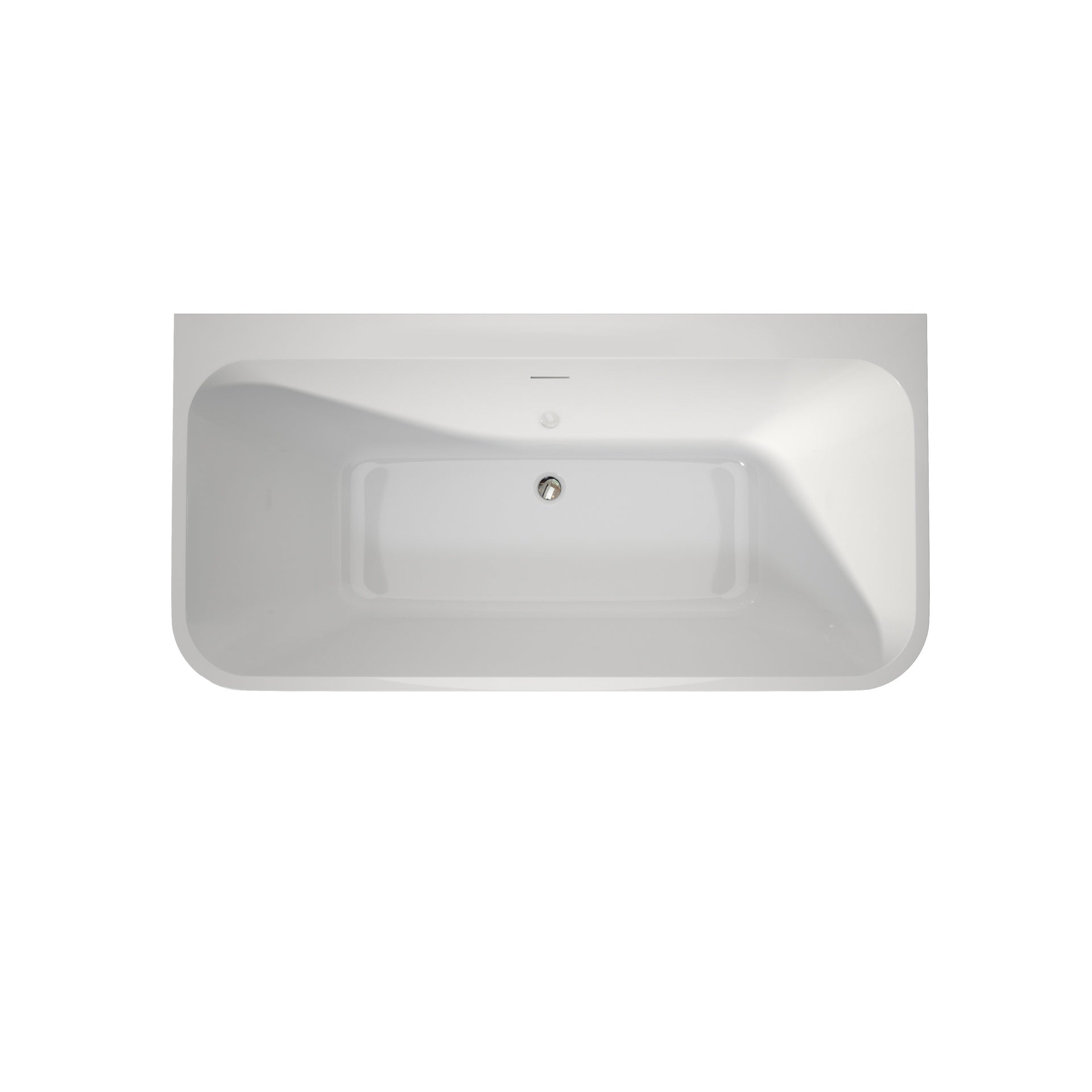 59" Stand Alone Tub Acrylic Rectangular Free Standing Soaking Bath tub (White)