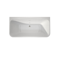 59" Stand Alone Tub Acrylic Rectangular Free Standing Soaking Bath tub (White)