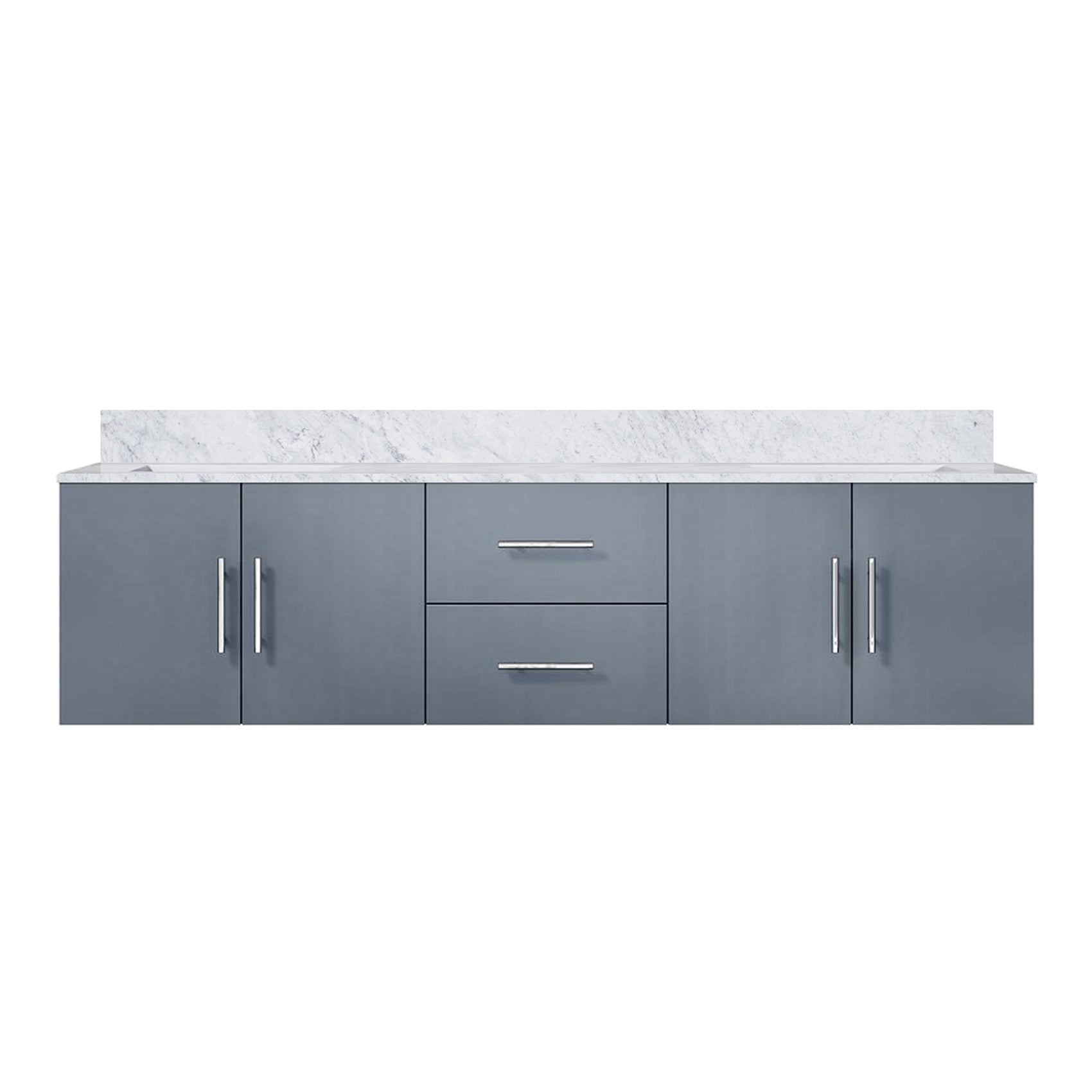 Dark Grey Double Bath Vanity 72 in. W x 22 in. D, with Carrara Marble Top