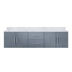 Dark Grey Double Bath Vanity 72 in. W x 22 in. D, with Carrara Marble Top