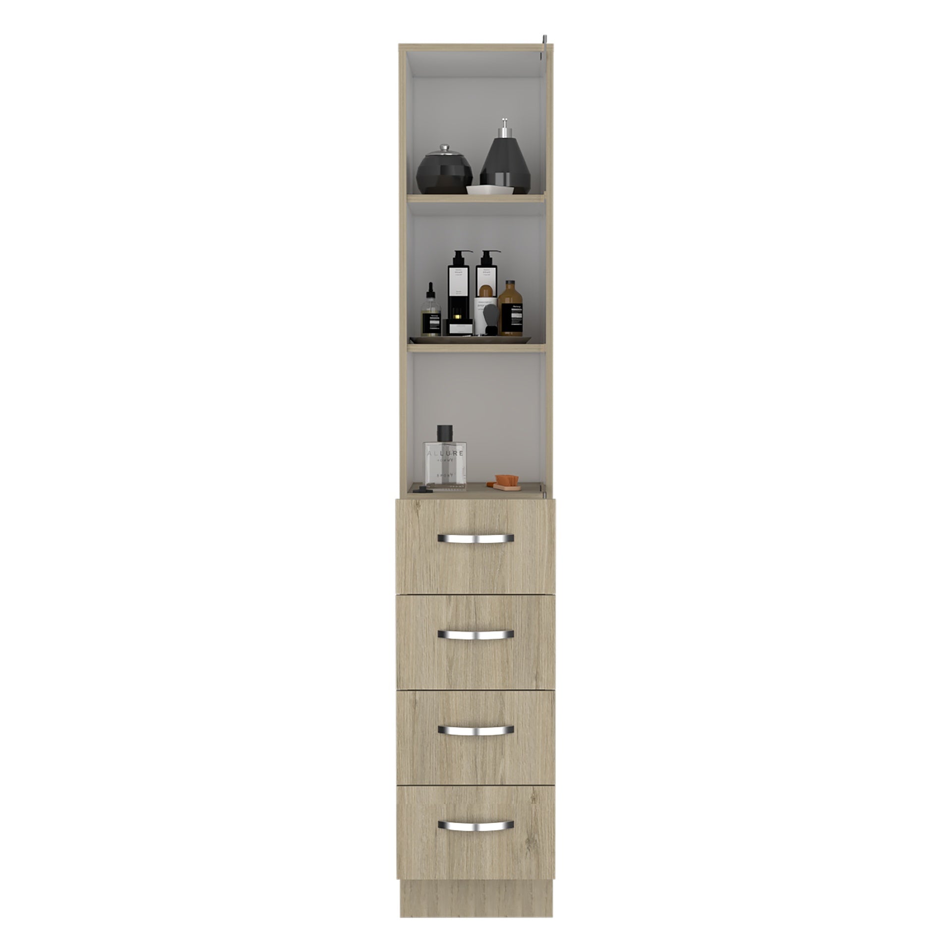 Linen Cabinet Epic, Bathroom, Light Pine / White
