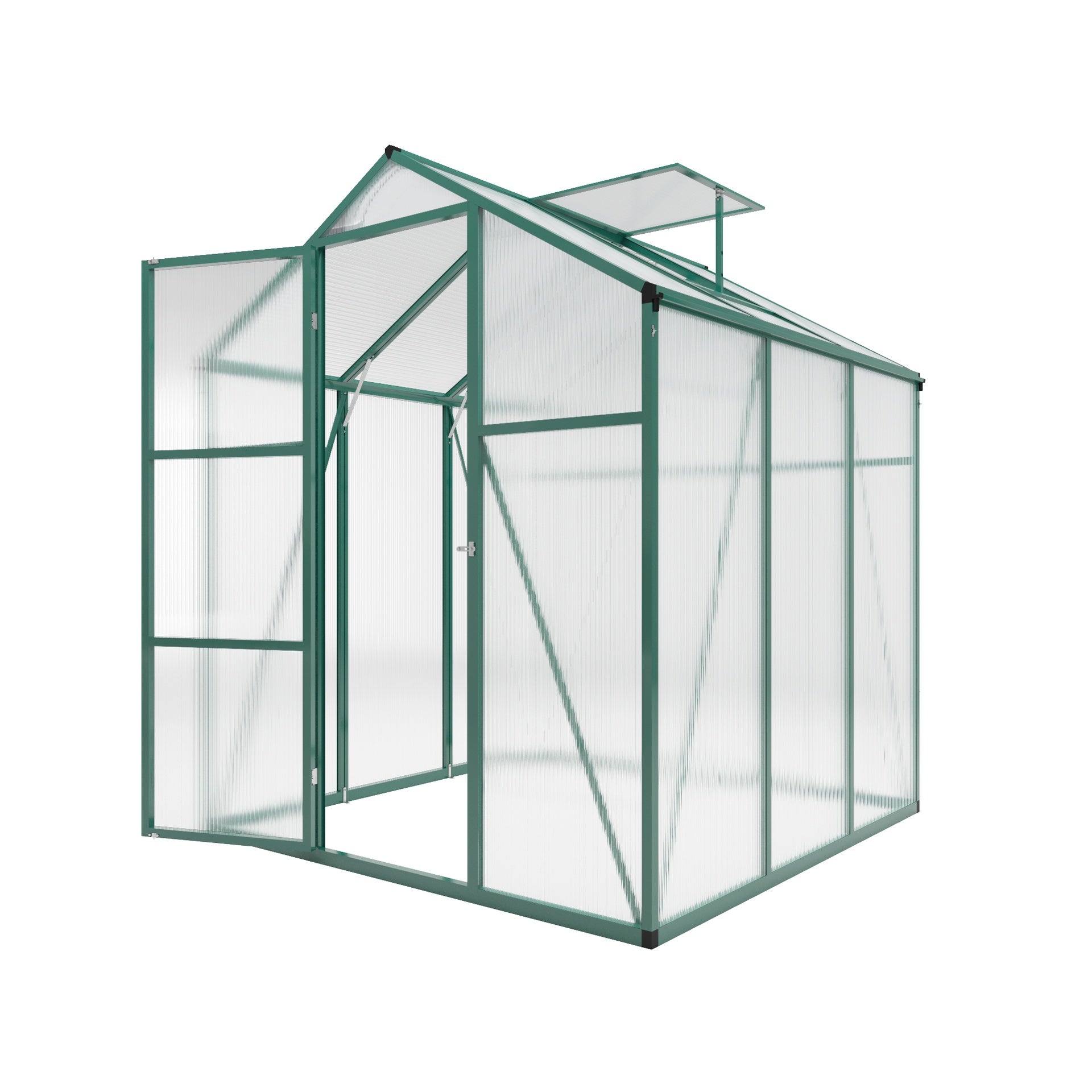 Newly marketed Gain height windproofaluminum greenhouse 6x6 FT Polycarbonate Greenhouse Raised Base and Anchor Aluminum Heavy Duty Walk-in Greenhouses for Outdoor Backyard in All Season