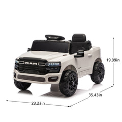 Licensed Dodge RAM 3500 12V Kids Ride On Truck,W/ Remote Control,2WD & Rear Shock Suspension,LED Headlights &Low Battery Alarm,3-speed remote adjustment,Built-in Music & Bluetooth,Recommended age: 3-6