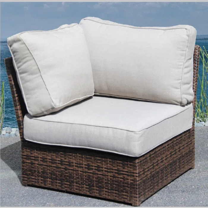 Shick Fully Assembled Corner Wedge Patio Chair with Cushions