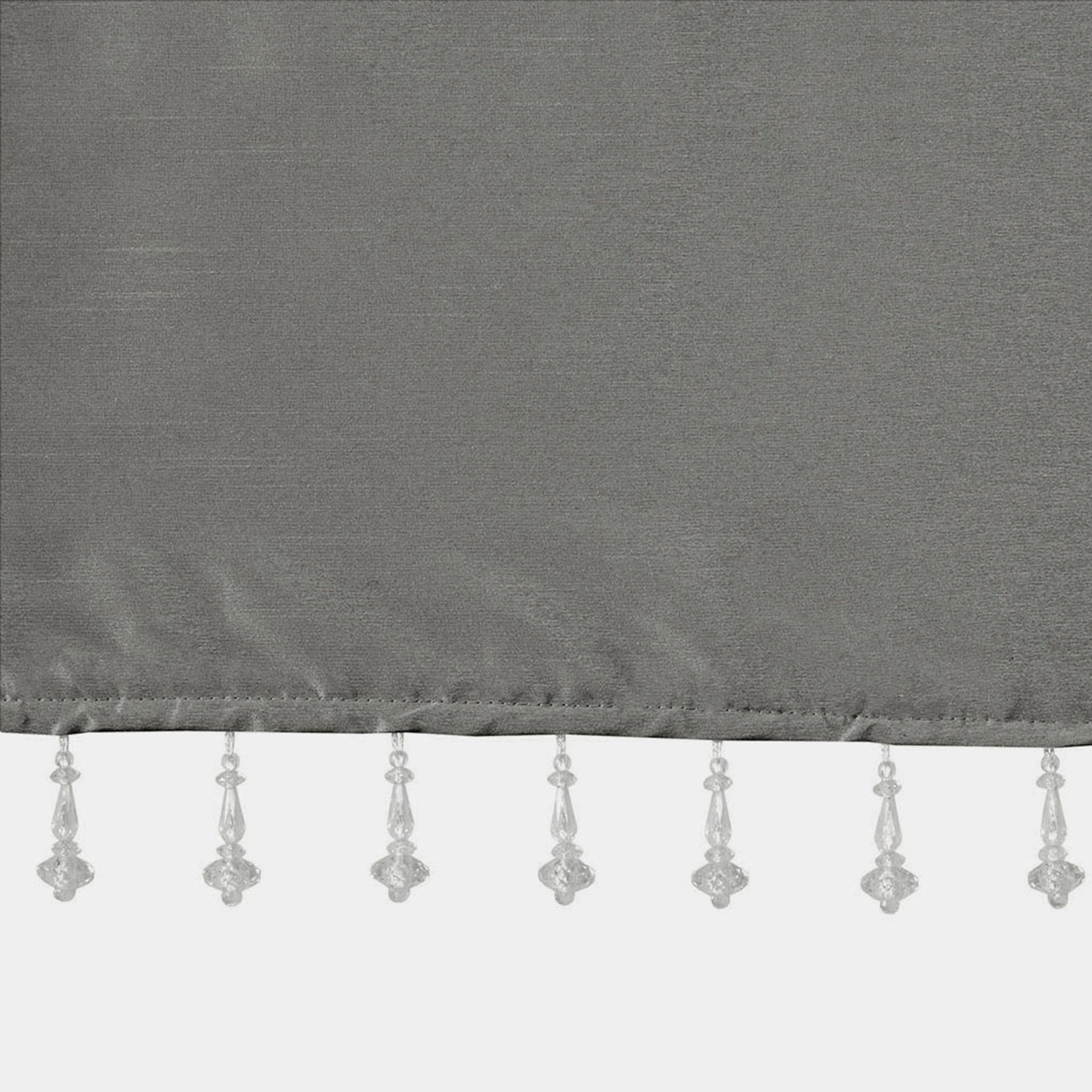 Lightweight Faux Silk Valance With Beads Charcoal 50x26"